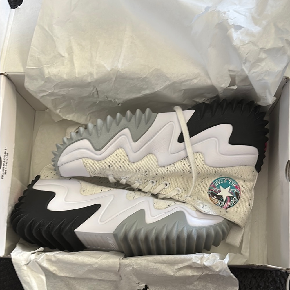 Converse Black and White Sneakers with Chunky Midsole